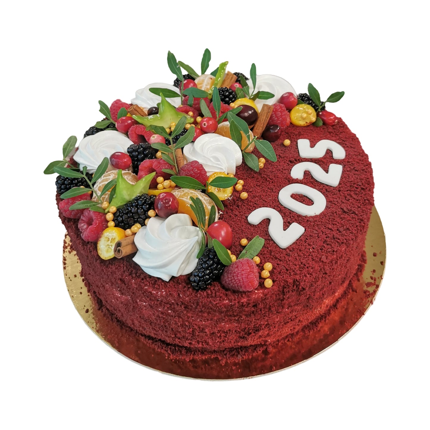 Kūka ar sarkanā velveta gabaliņu apdari